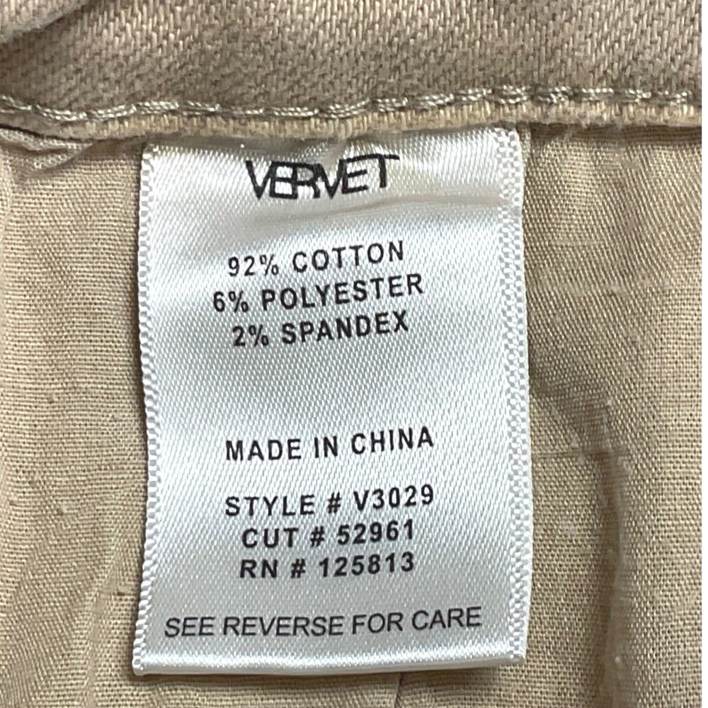 VERVET women's DEW DROP FLARE JEANS DENIM TAN V3029 High rise stretch raw hem 31 - Picture 9 of 10